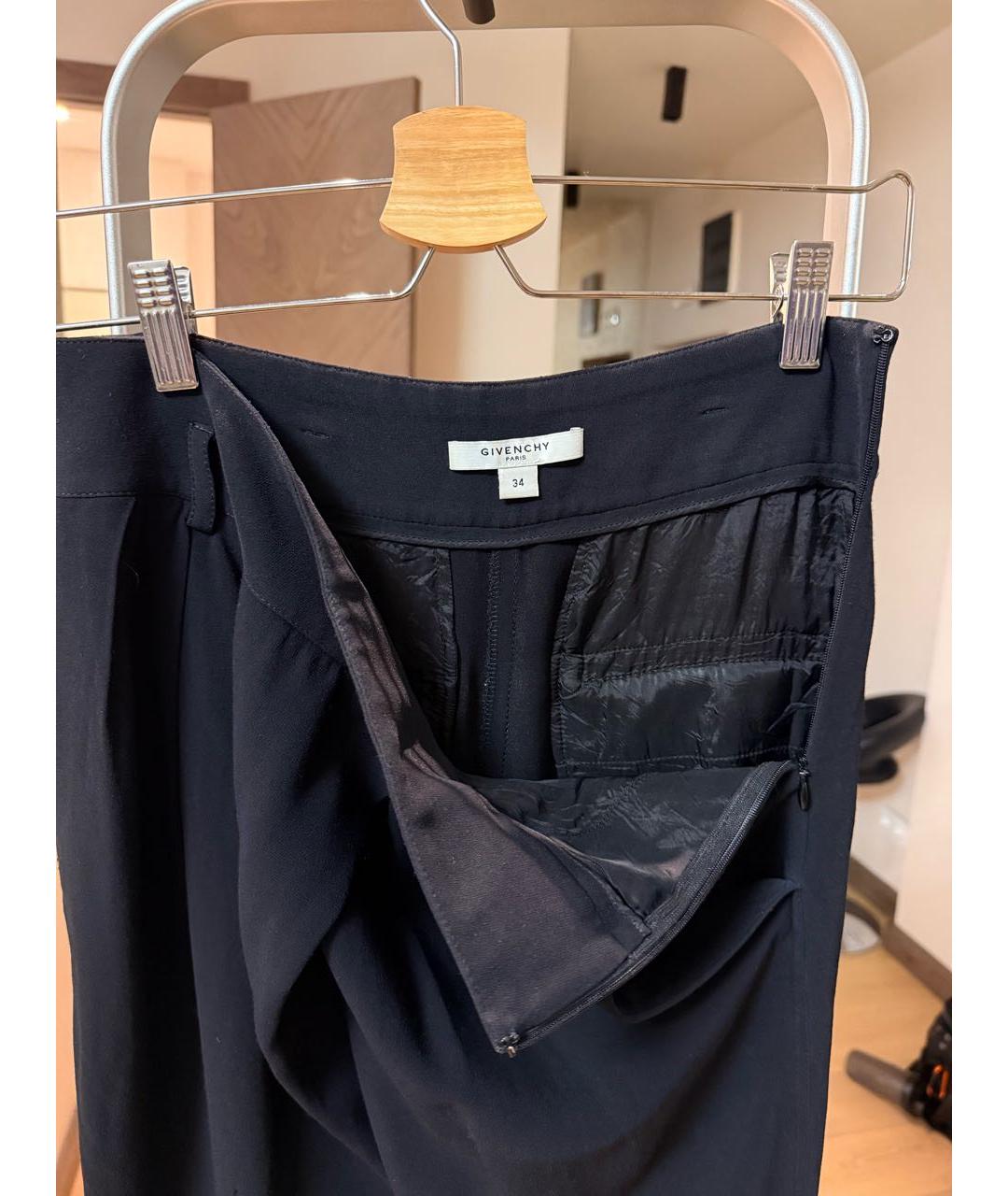 GIVENCHY Черные шерстяные прямые брюки, фото 3