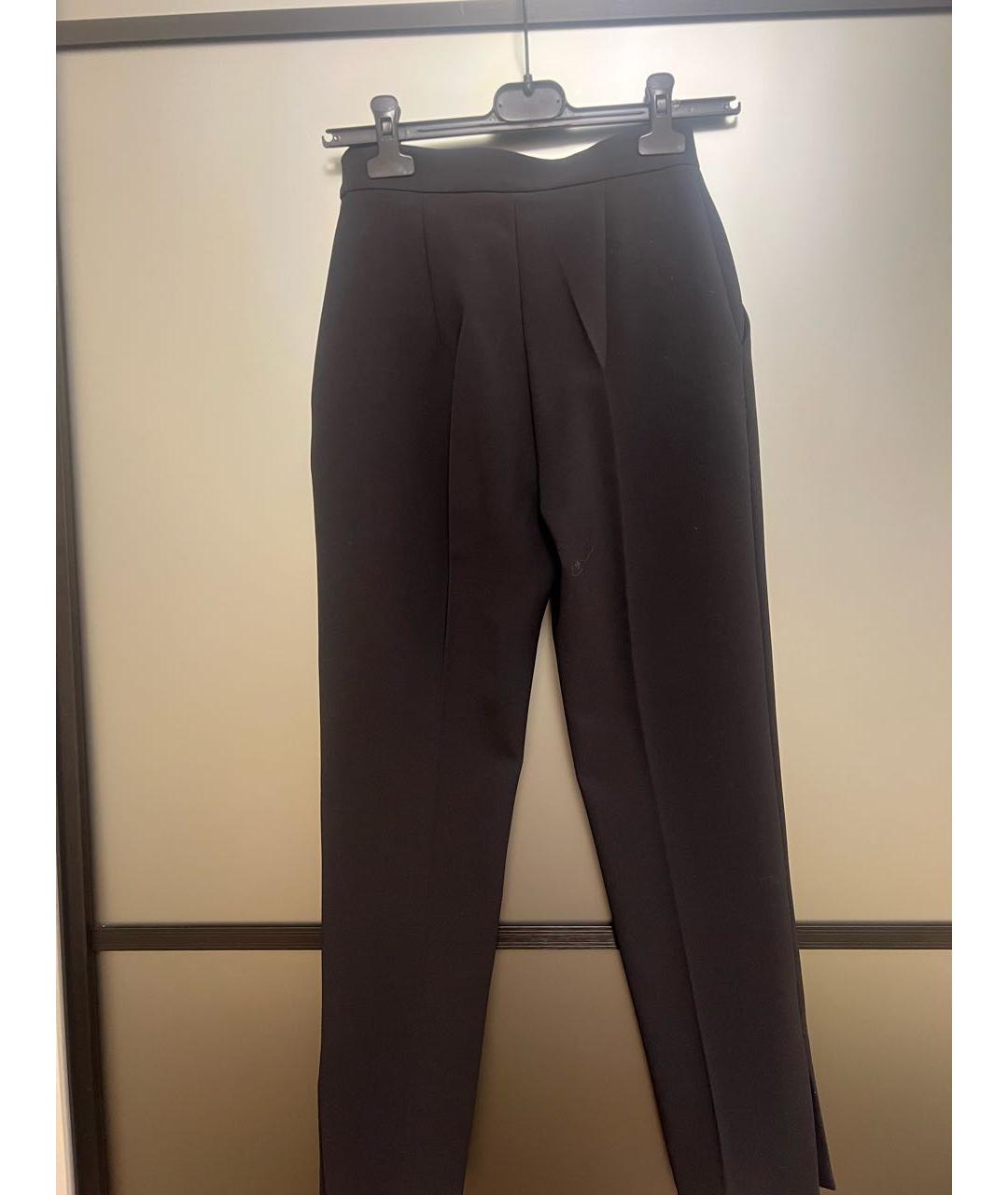 ELISABETTA FRANCHI Черные полиэстеровые брюки узкие, фото 2