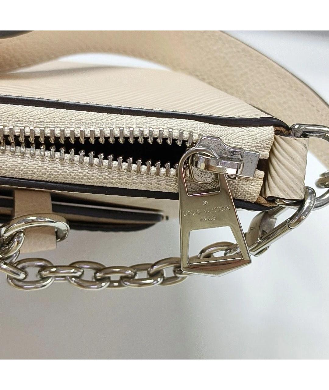 LOUIS VUITTON Бежевая кожаная сумка через плечо, фото 7