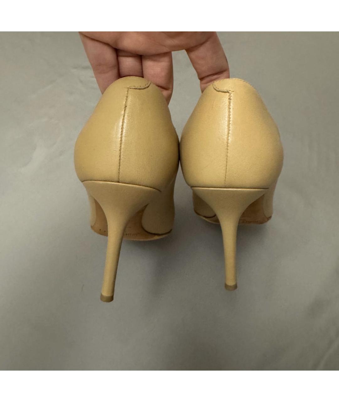 JIMMY CHOO Бежевые кожаные туфли, фото 3