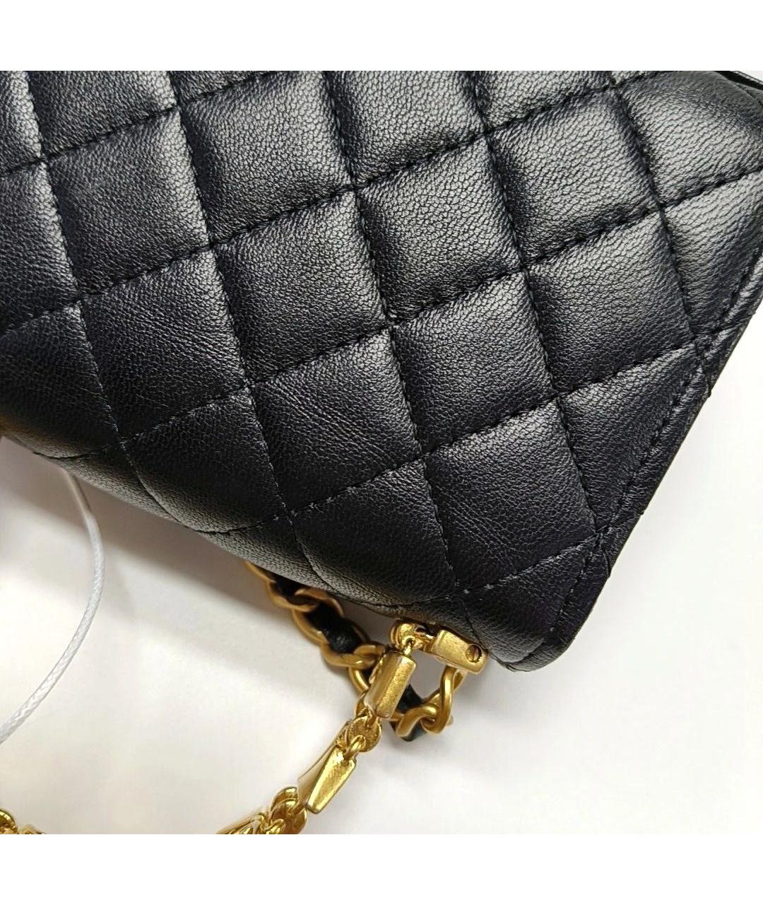 CHANEL Черная кожаная сумка через плечо, фото 8