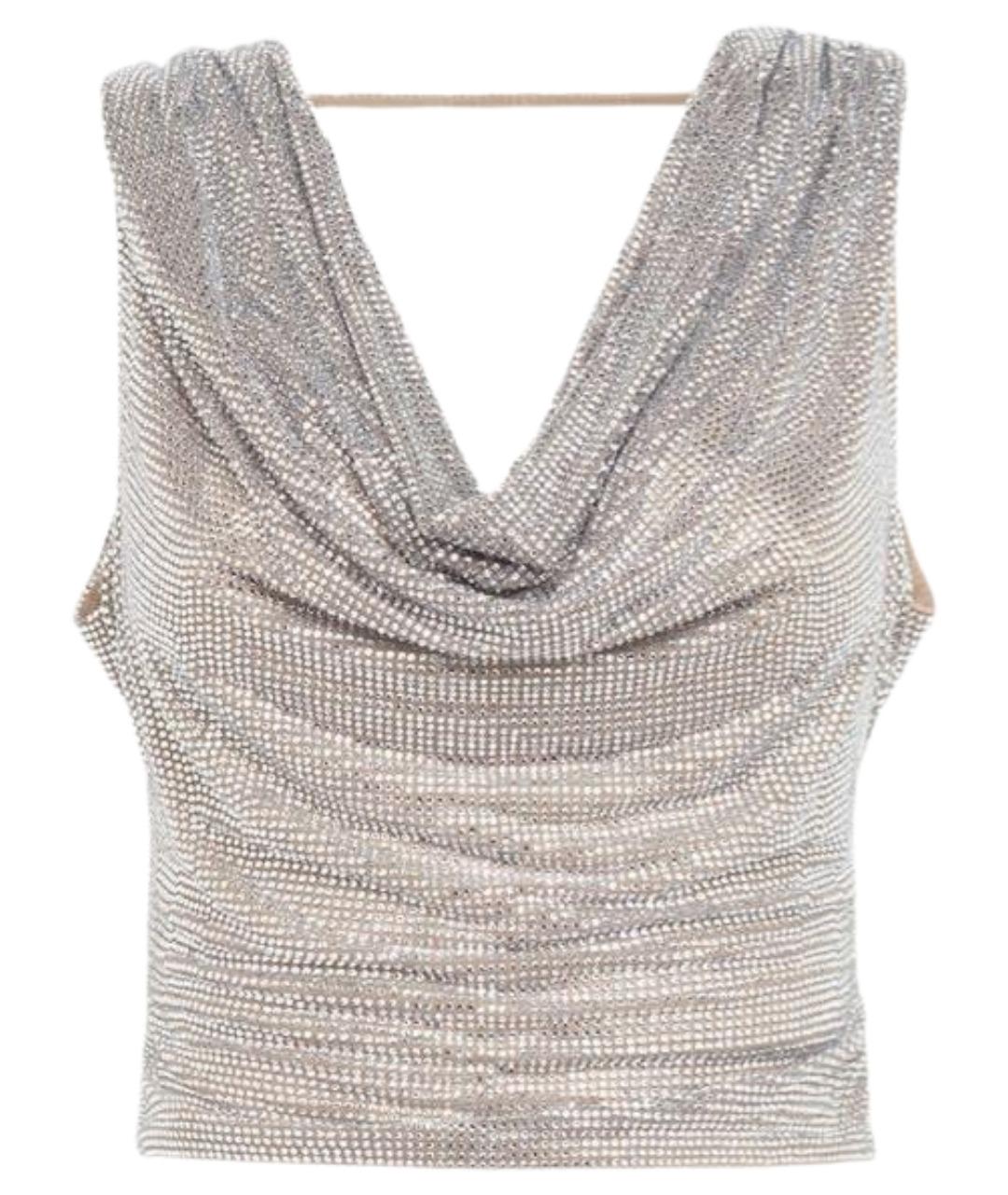 GIUSEPPE DI MORABITO Серебряная полиамидовая майка, фото 1