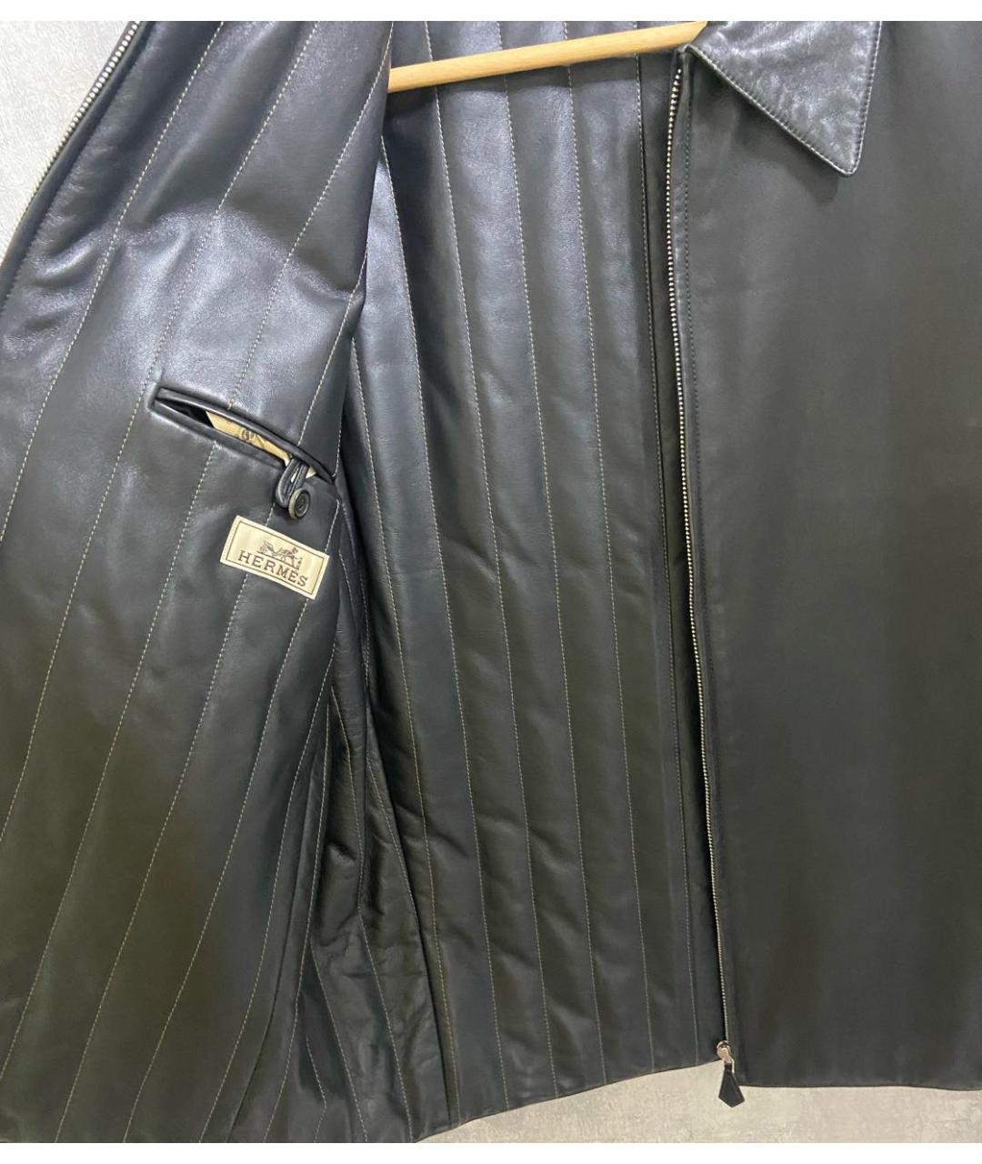 HERMES Черная кожаная куртка, фото 6