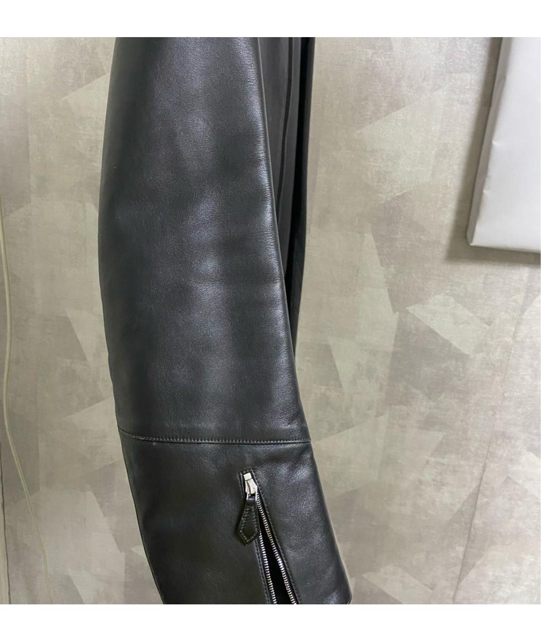 HERMES Черная кожаная куртка, фото 7