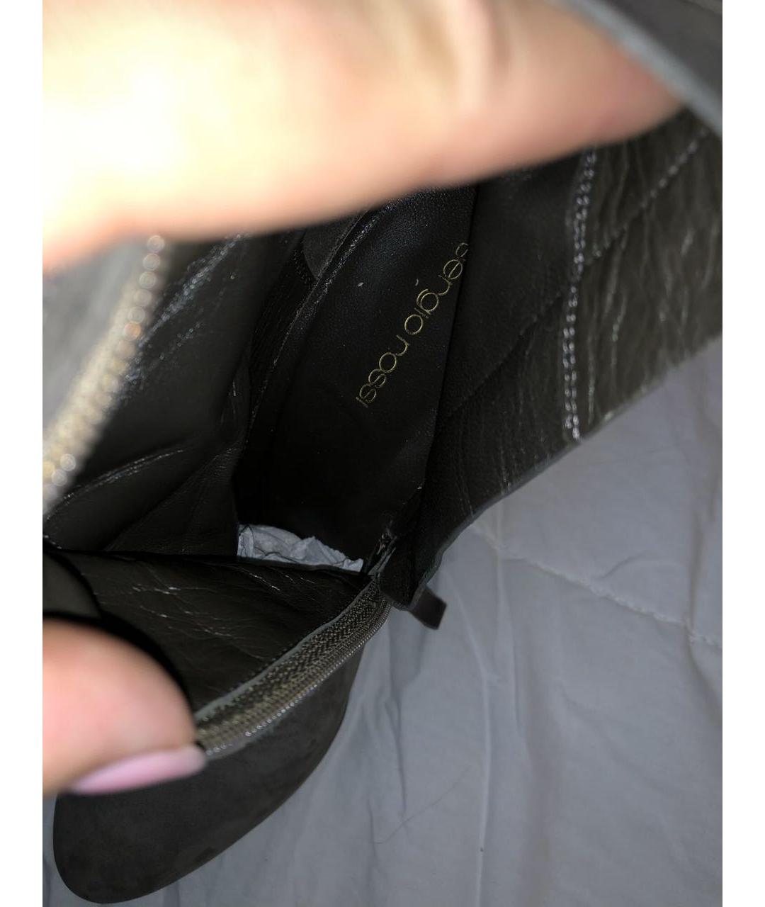 SERGIO ROSSI Хаки нубуковые ботфорты, фото 4