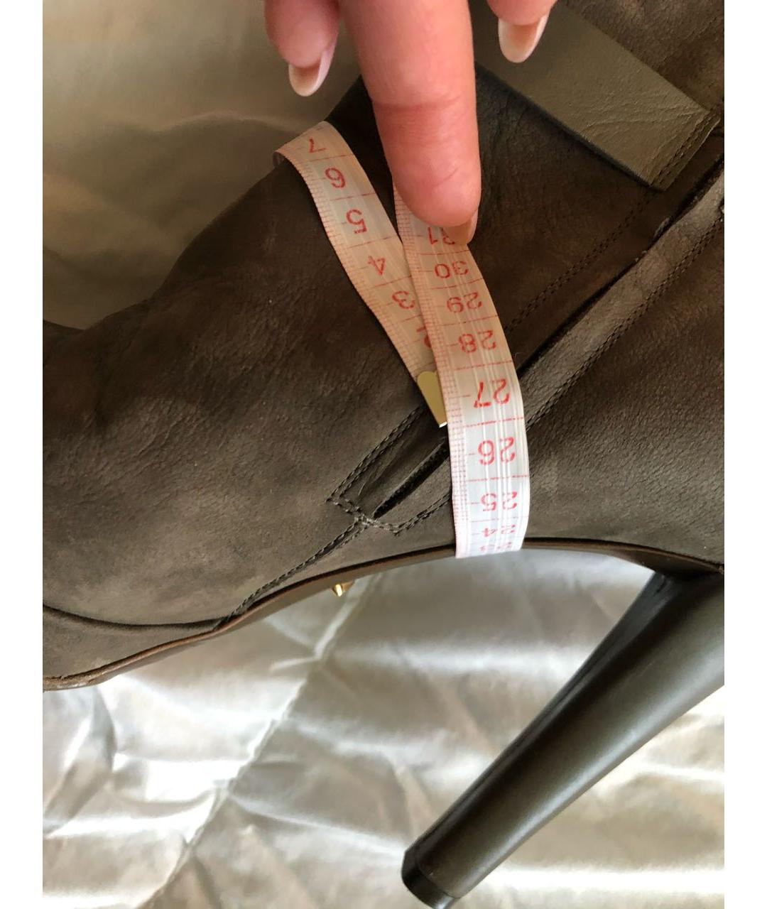 SERGIO ROSSI Хаки нубуковые ботфорты, фото 5