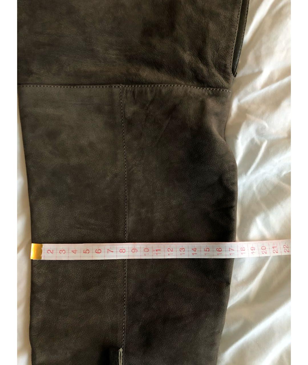 SERGIO ROSSI Хаки нубуковые ботфорты, фото 6