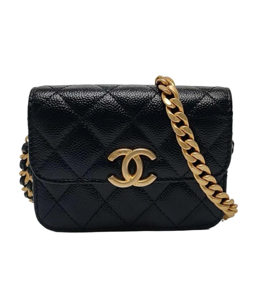 CHANEL Черная кожаная сумка через плечо, фото 1