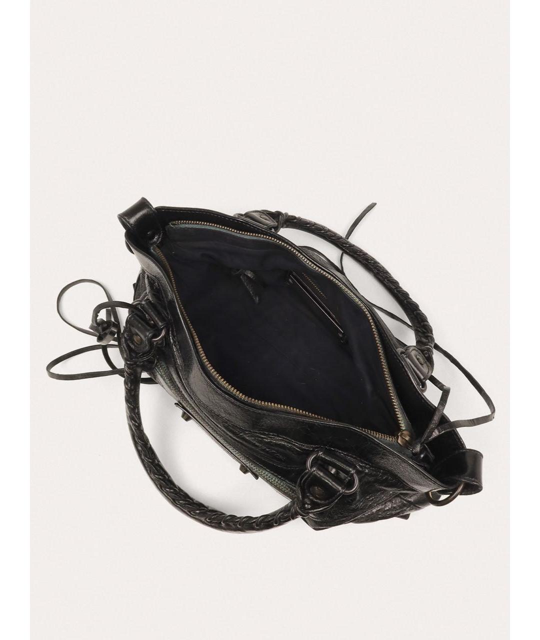 BALENCIAGA Черная кожаная сумка через плечо, фото 4
