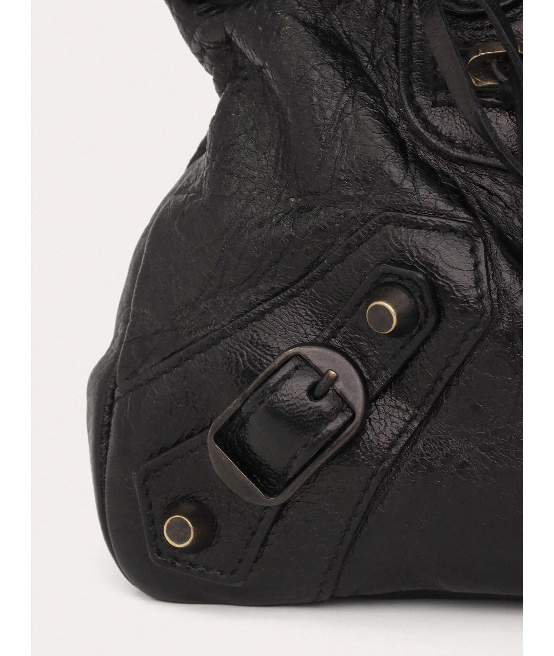 BALENCIAGA Черная кожаная сумка через плечо, фото 5