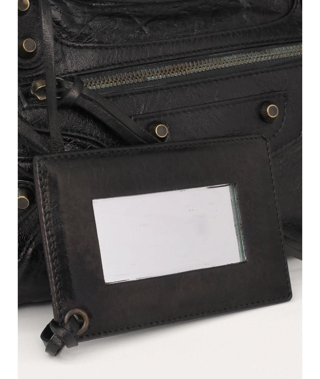 BALENCIAGA Черная кожаная сумка через плечо, фото 7