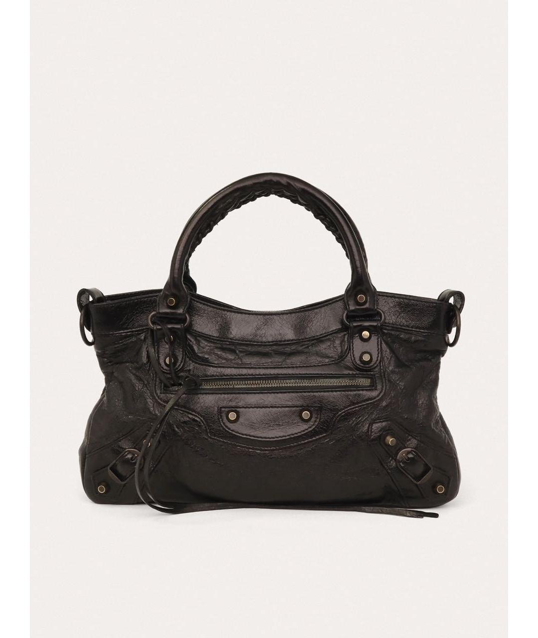 BALENCIAGA Черная кожаная сумка через плечо, фото 9