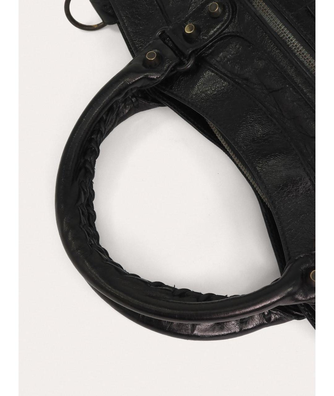 BALENCIAGA Черная кожаная сумка через плечо, фото 6