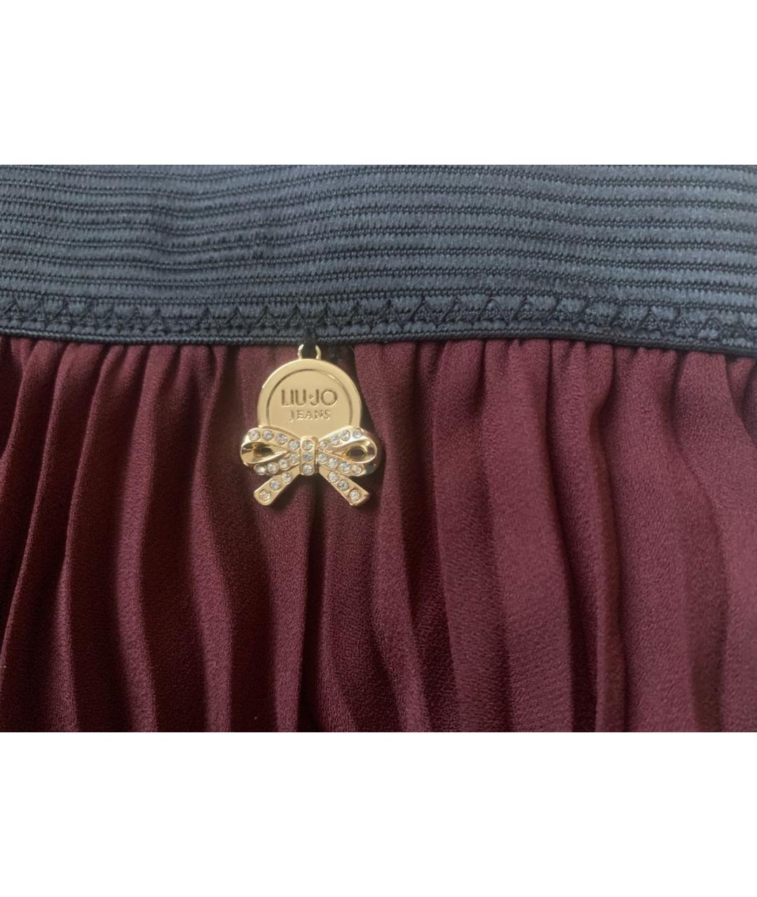 LIU JO Бордовая полиэстеровая юбка макси, фото 4