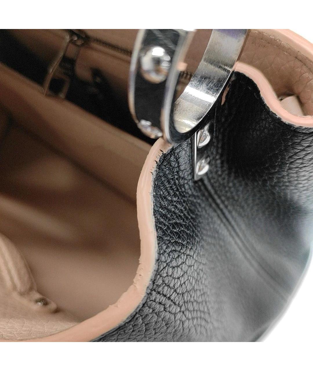 LOUIS VUITTON Черная кожаная сумка через плечо, фото 8