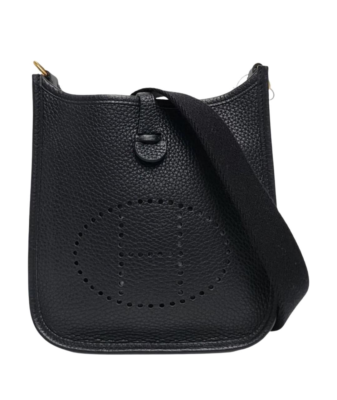 HERMES Черная кожаная сумка через плечо, фото 1