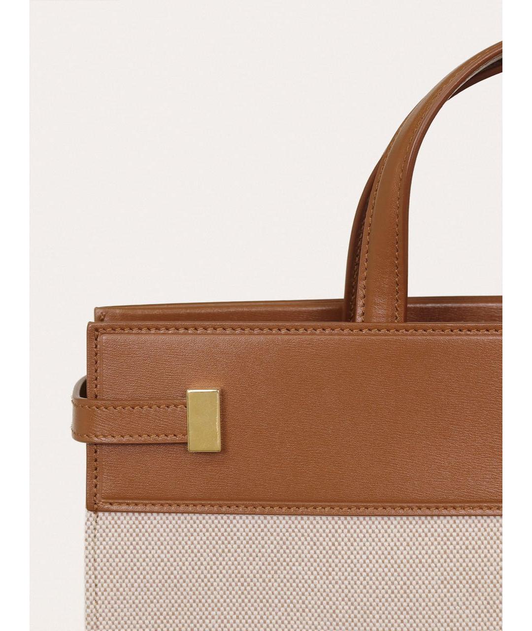 SAINT LAURENT Бежевая тканевая сумка через плечо, фото 6