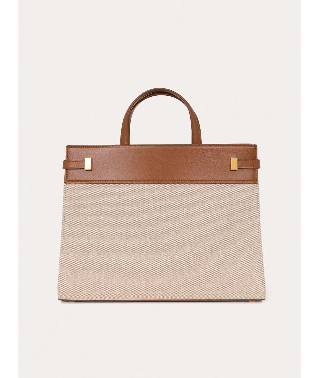 SAINT LAURENT Бежевая тканевая сумка через плечо, фото 3