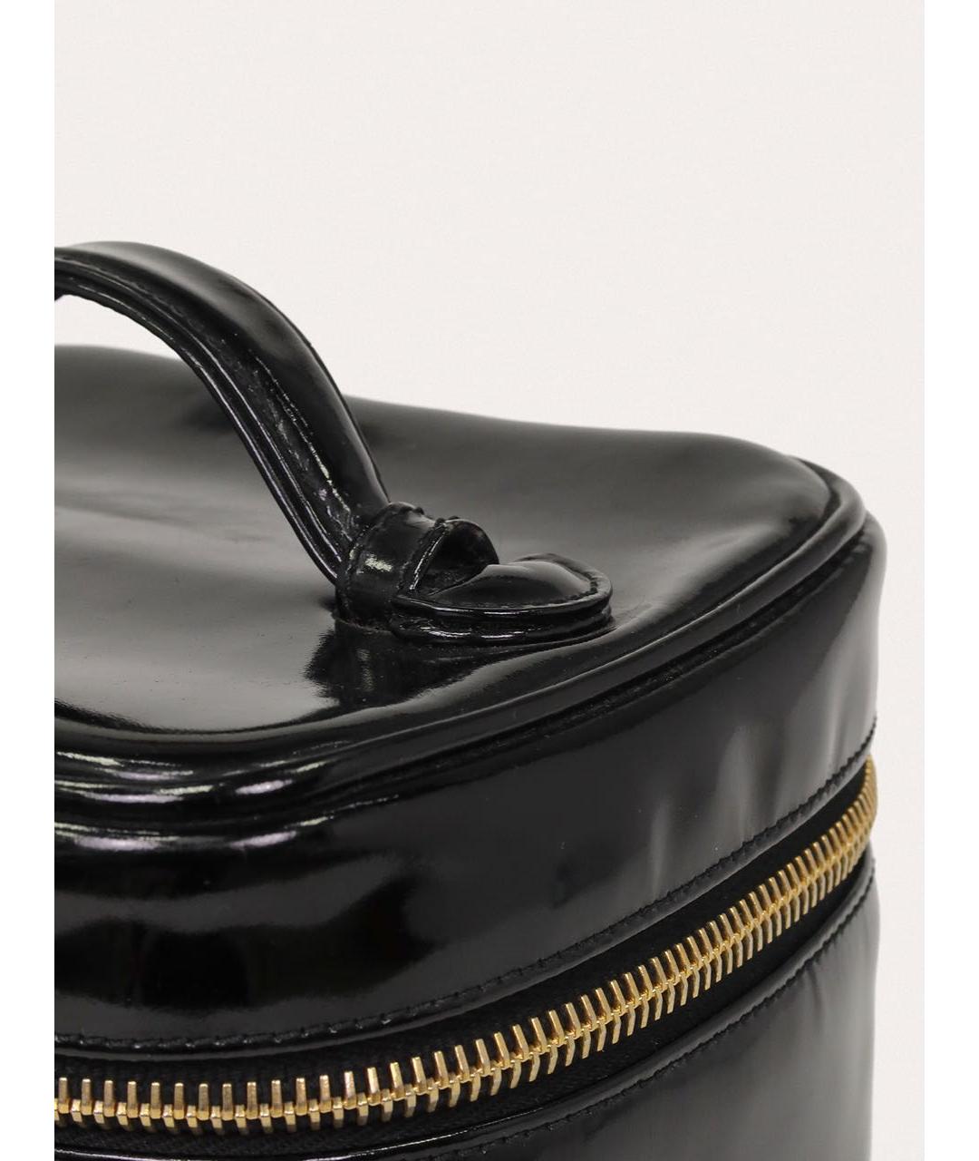 CHANEL Черная сумка с короткими ручками из лакированной кожи, фото 7