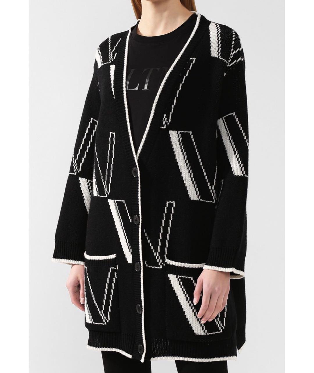 VALENTINO Черный шерстяной кардиган, фото 2