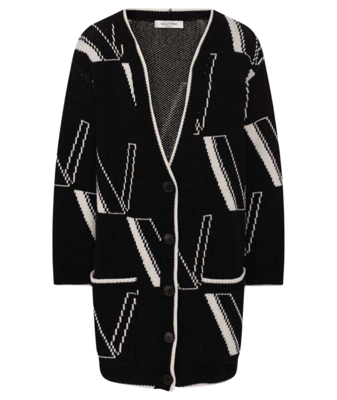 VALENTINO Черный шерстяной кардиган, фото 1