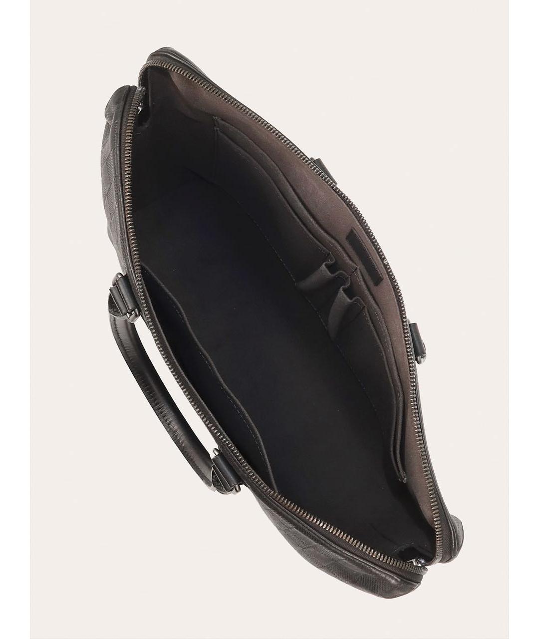 LOUIS VUITTON Черный кожаный портфель, фото 4