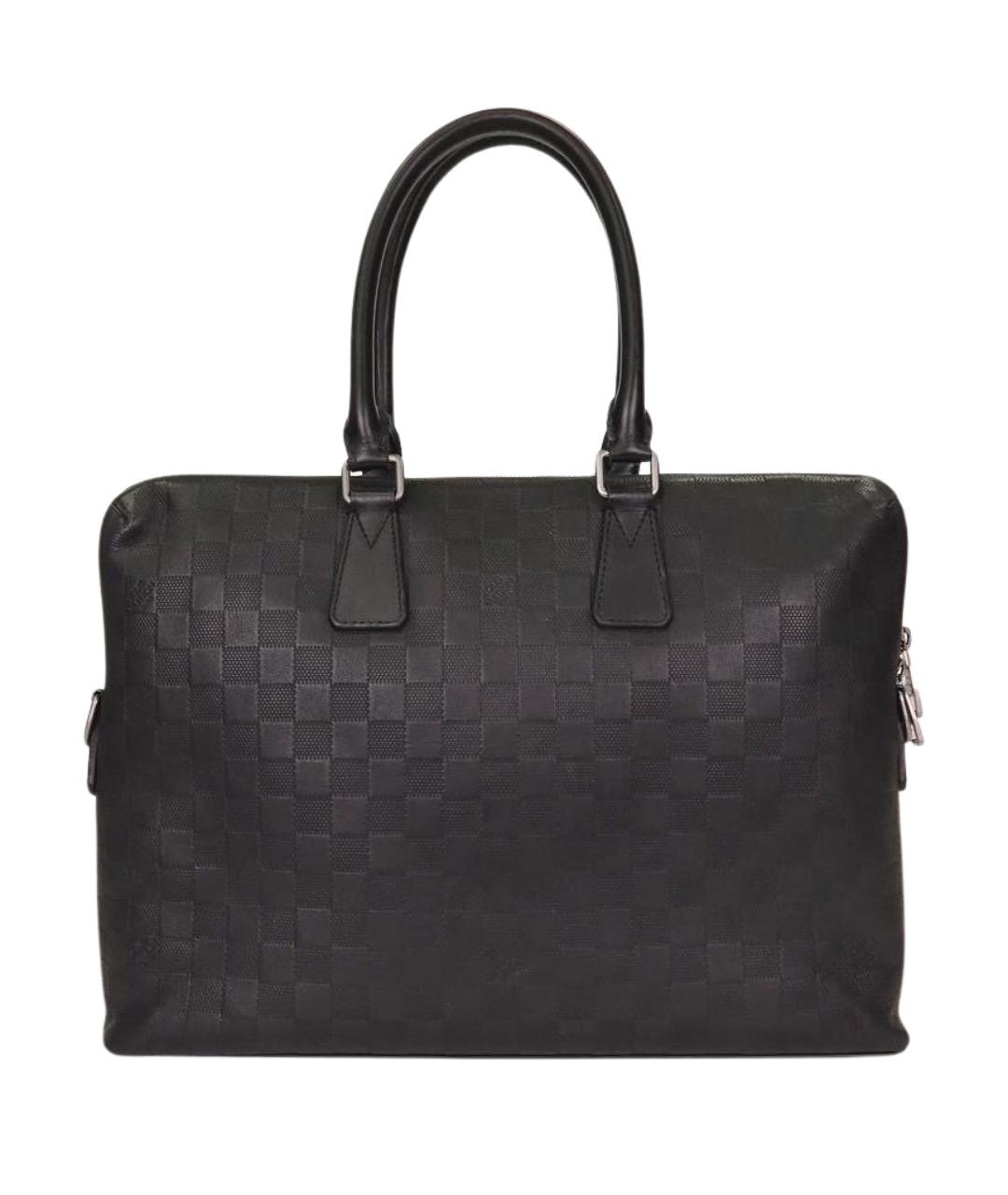 LOUIS VUITTON Черный кожаный портфель, фото 1