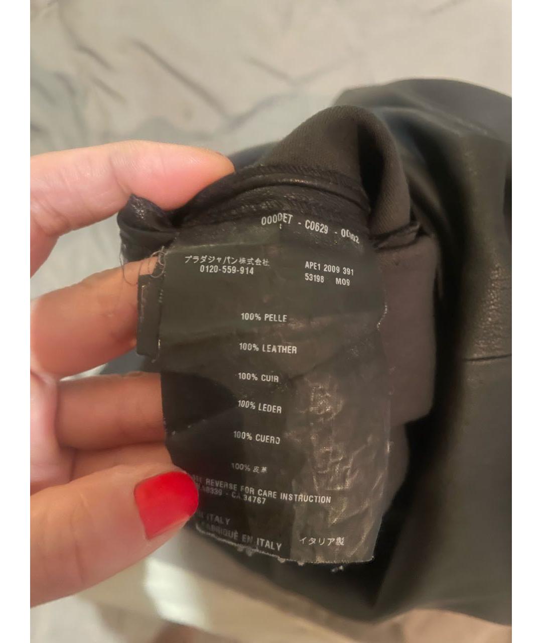 PRADA Черное кожаное повседневное платье, фото 5