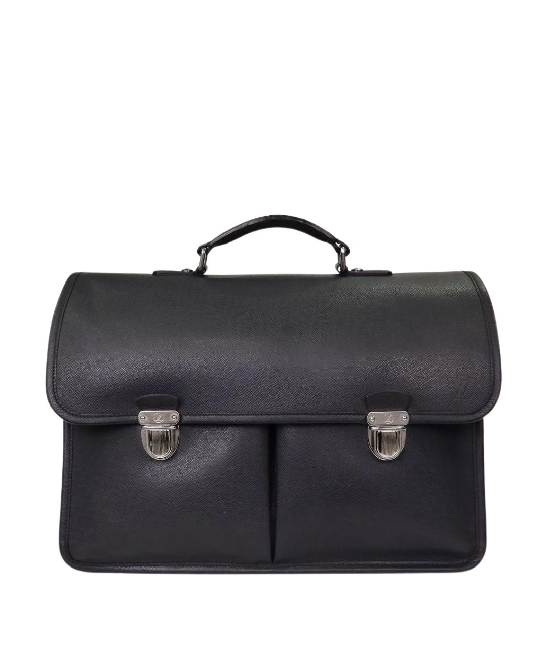 LOUIS VUITTON Черный кожаный портфель, фото 1