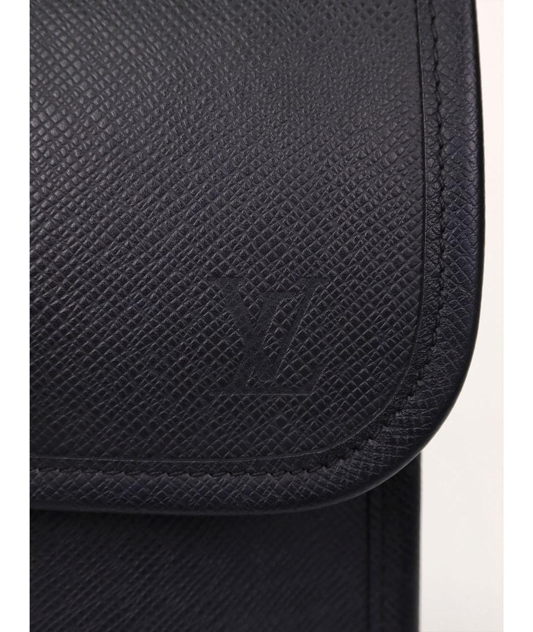 LOUIS VUITTON Черный кожаный портфель, фото 8