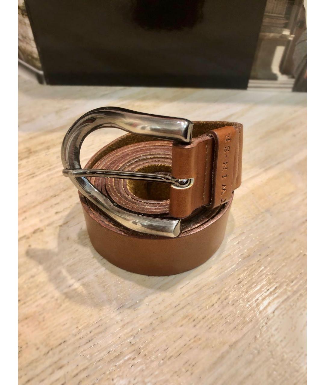 TWIN-SET Коричневый кожаный ремень, фото 7