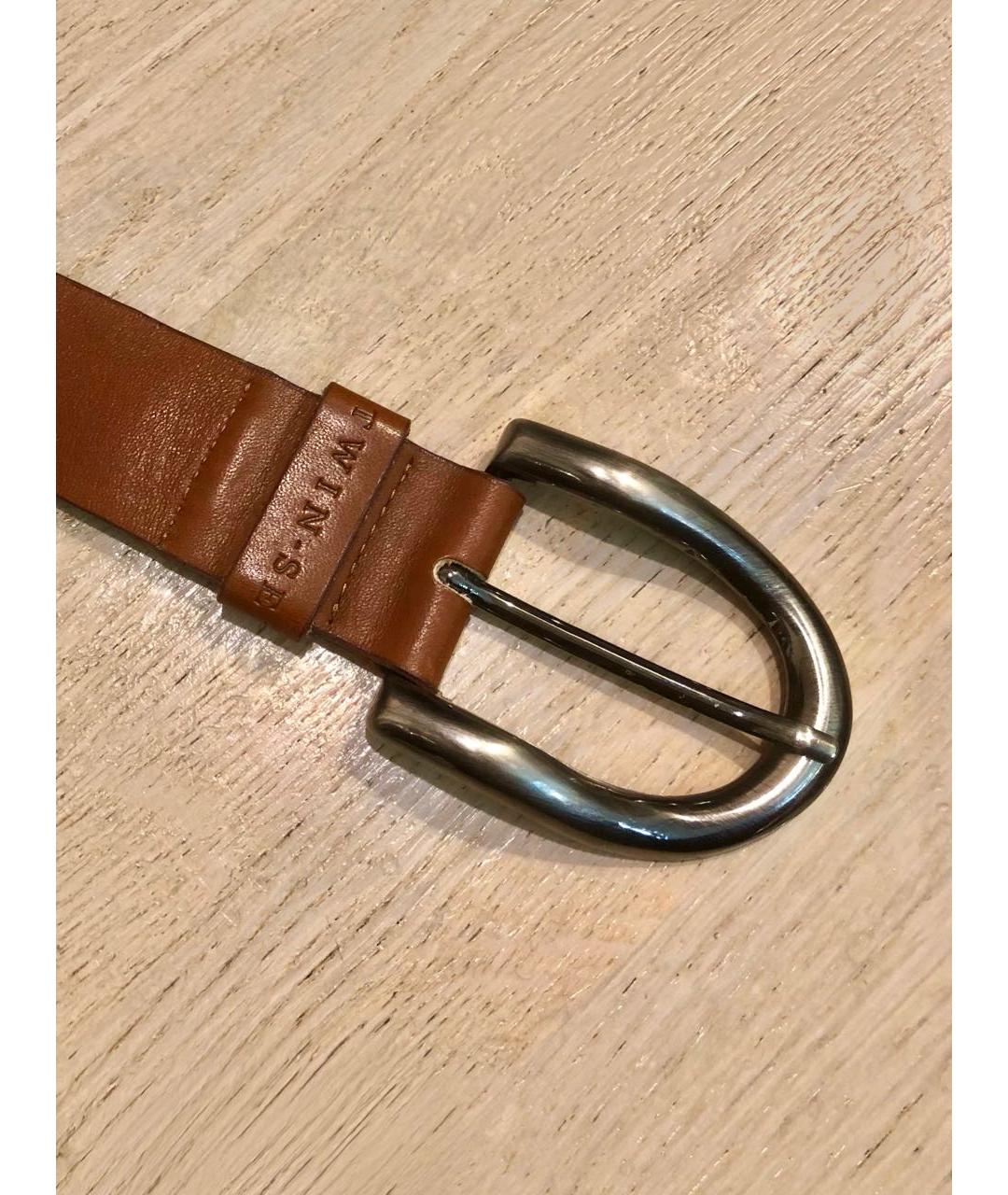 TWIN-SET Коричневый кожаный ремень, фото 2