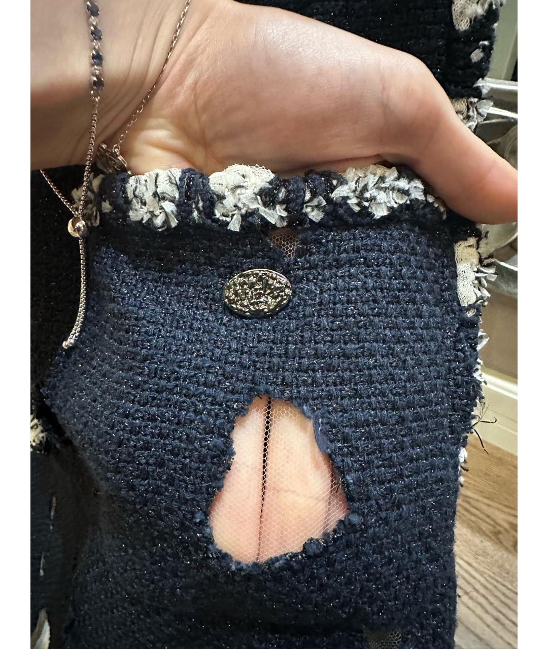 CHANEL Синее твидовое вечернее платье, фото 8