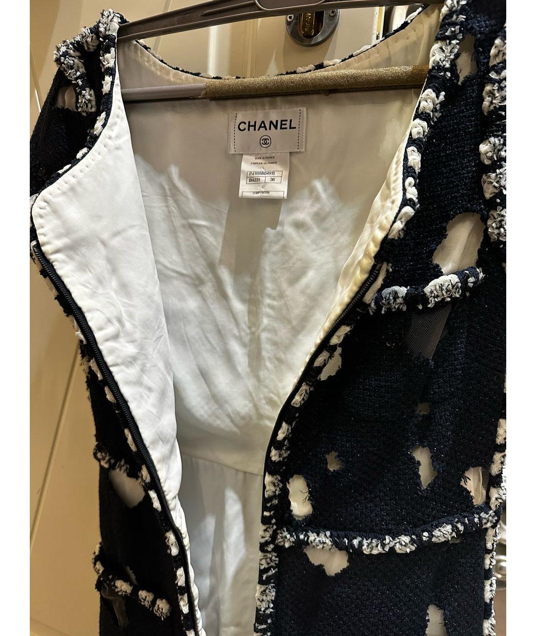 CHANEL Синее твидовое вечернее платье, фото 6