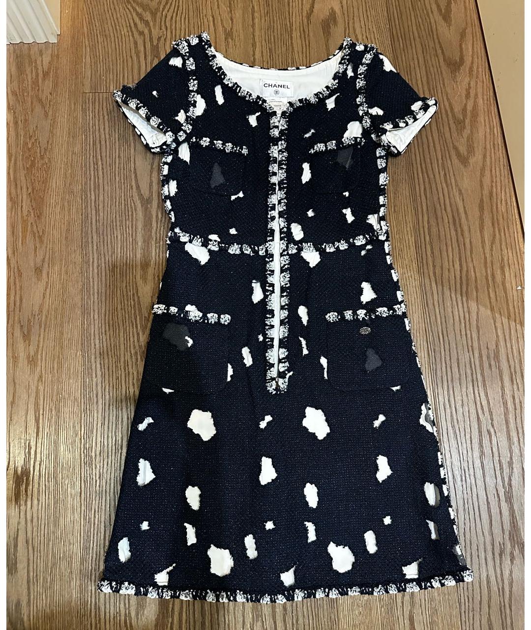 CHANEL Синее твидовое вечернее платье, фото 9