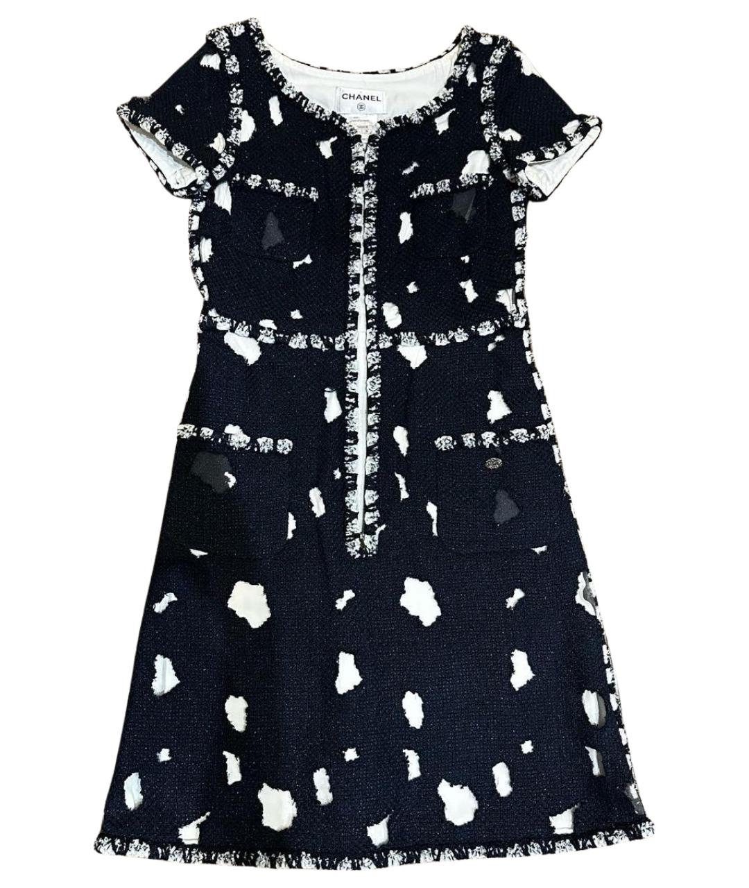 CHANEL Синее твидовое вечернее платье, фото 1