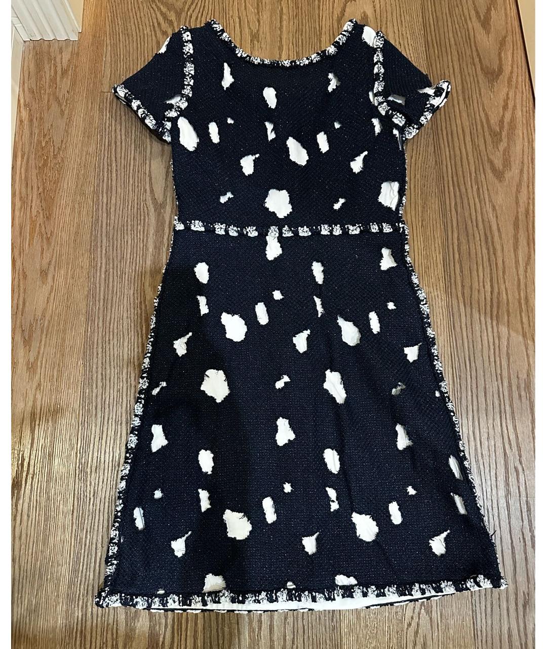 CHANEL Синее твидовое вечернее платье, фото 3