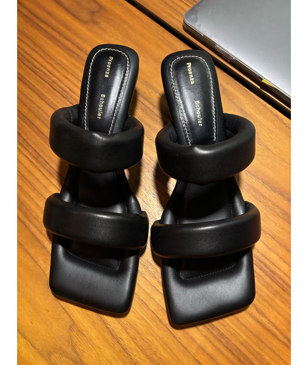 PROENZA SCHOULER Черные кожаные босоножки, фото 2