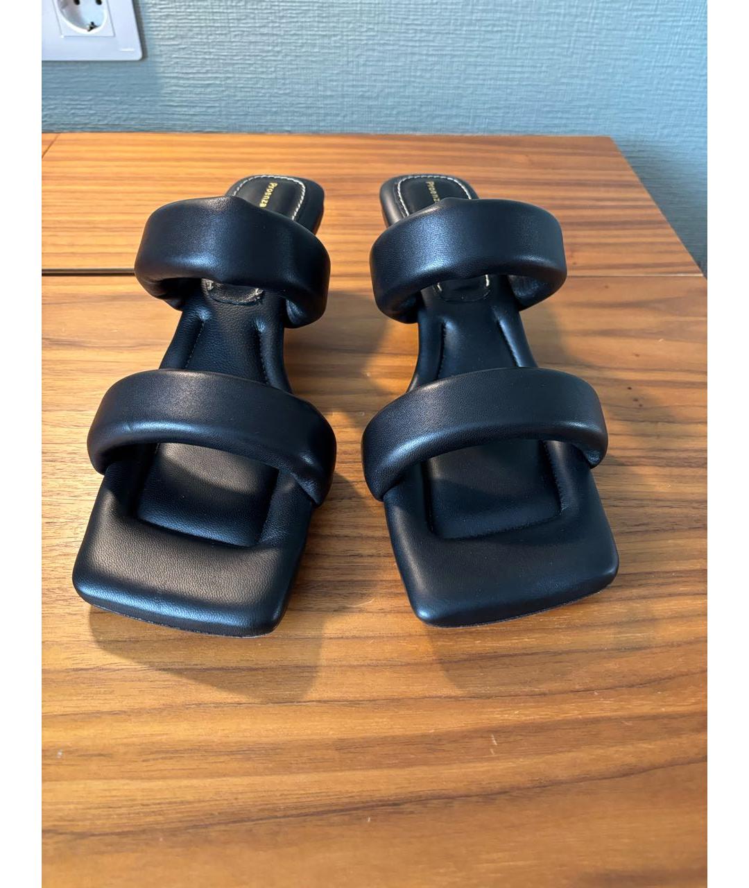 PROENZA SCHOULER Черные кожаные босоножки, фото 3
