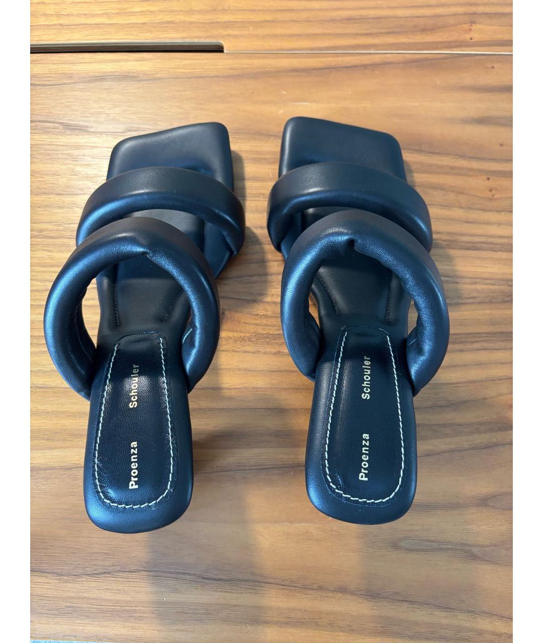PROENZA SCHOULER Черные кожаные босоножки, фото 4