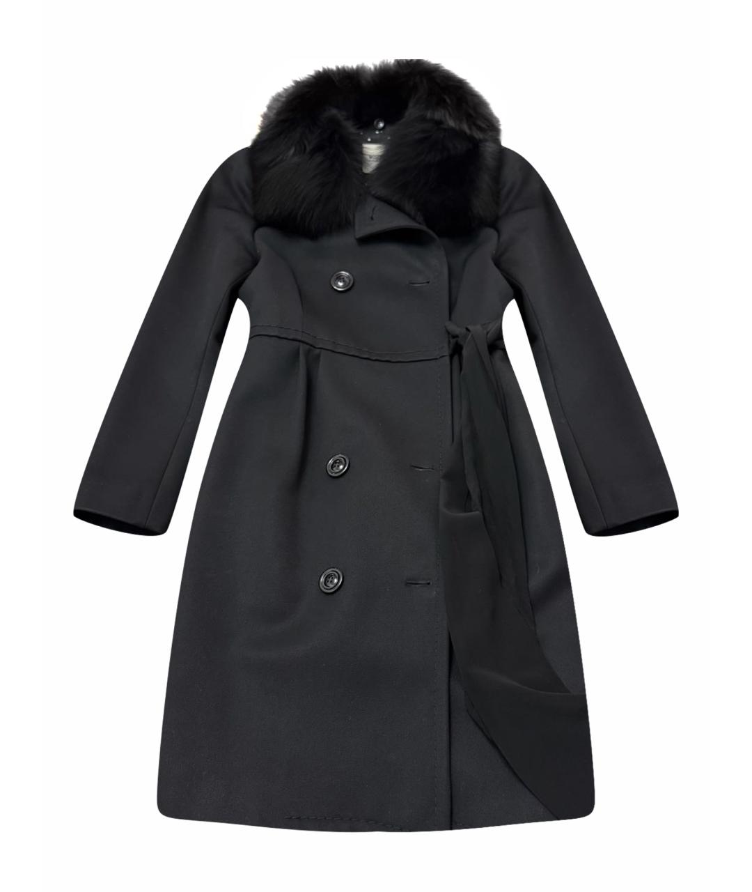 MOSCHINO Черное шерстяное пальто, фото 1