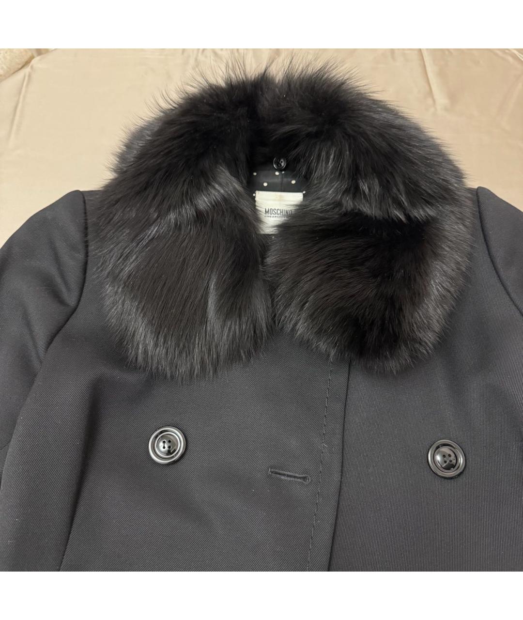 MOSCHINO Черное шерстяное пальто, фото 7
