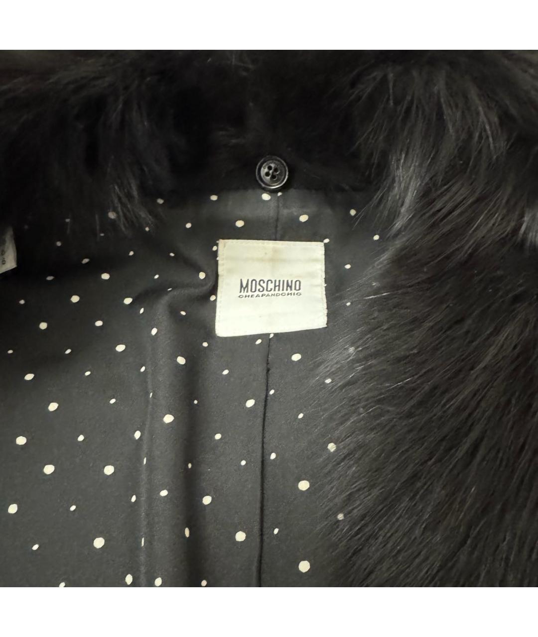 MOSCHINO Черное шерстяное пальто, фото 6