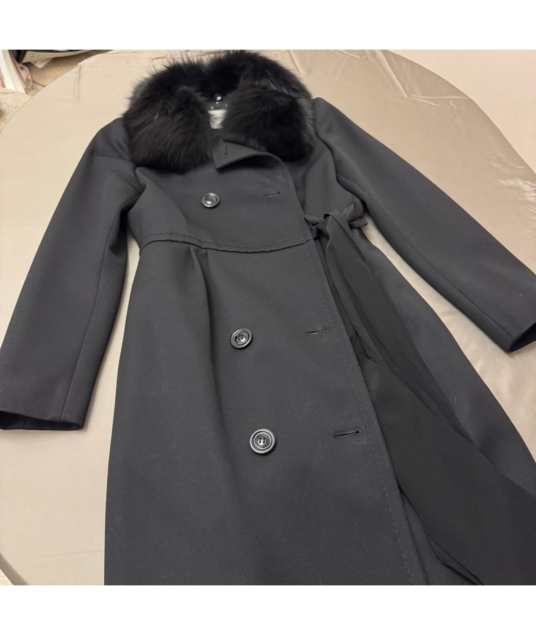 MOSCHINO Черное шерстяное пальто, фото 4