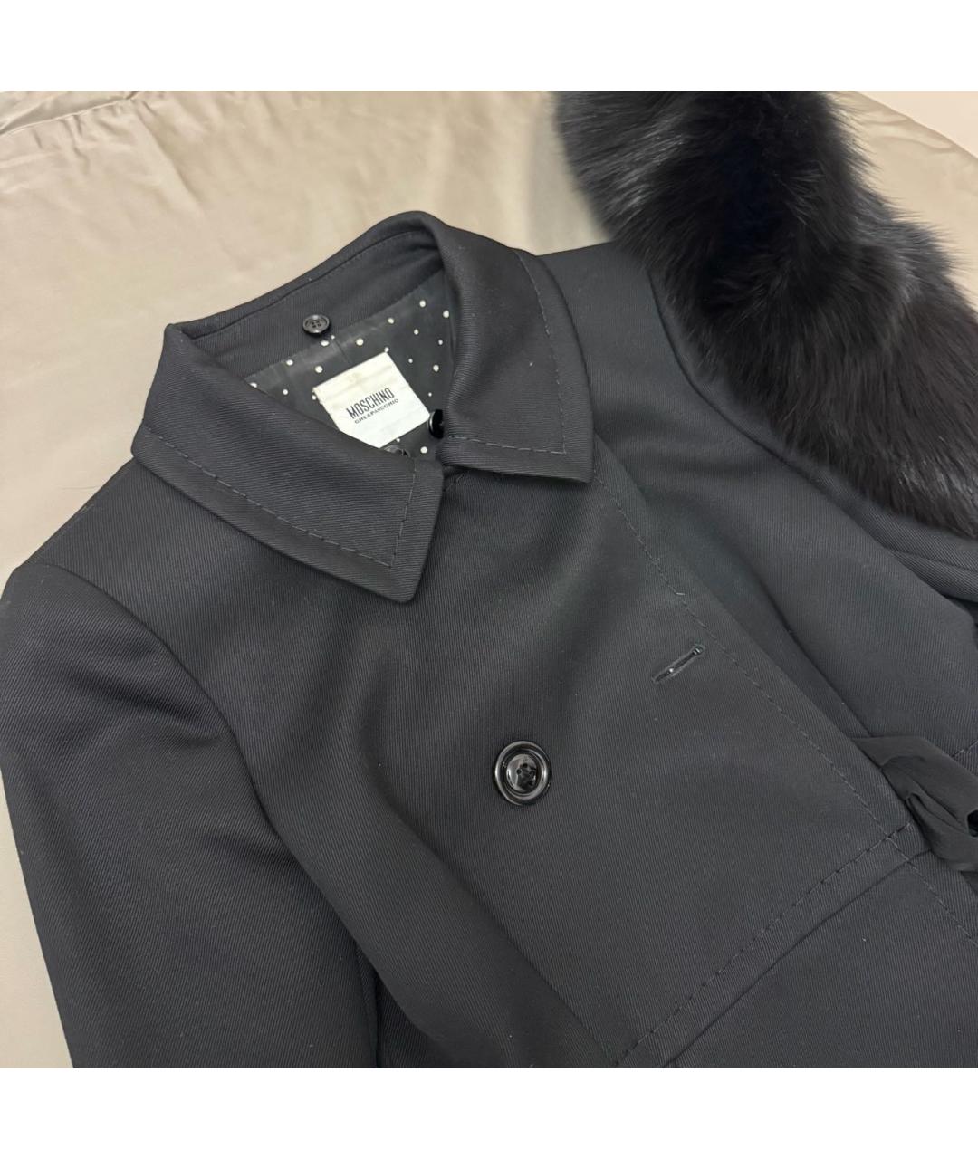 MOSCHINO Черное шерстяное пальто, фото 2