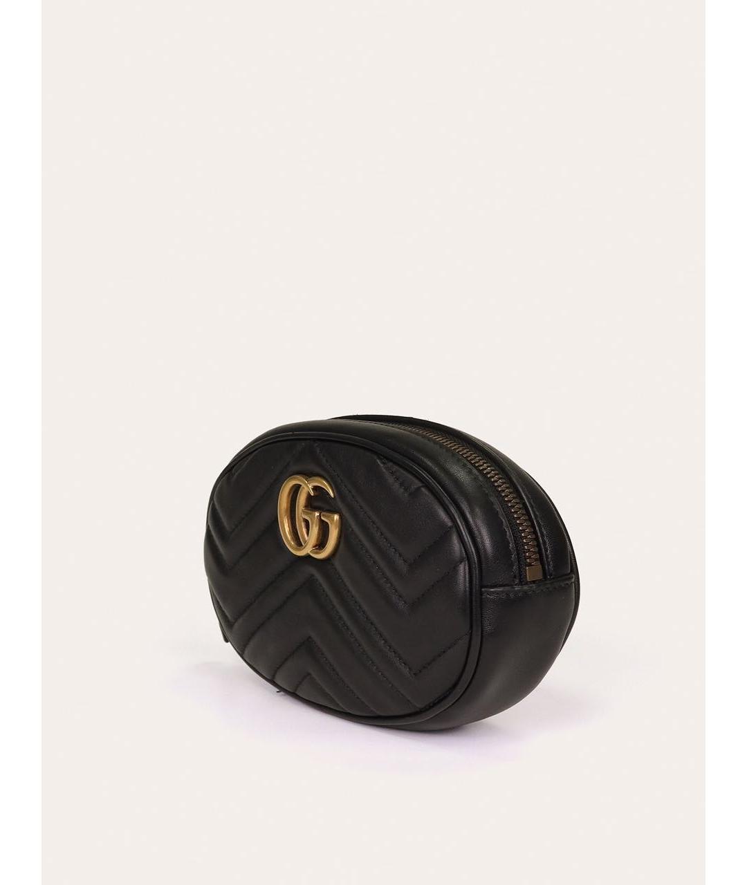 GUCCI Черная кожаная поясная сумка, фото 2