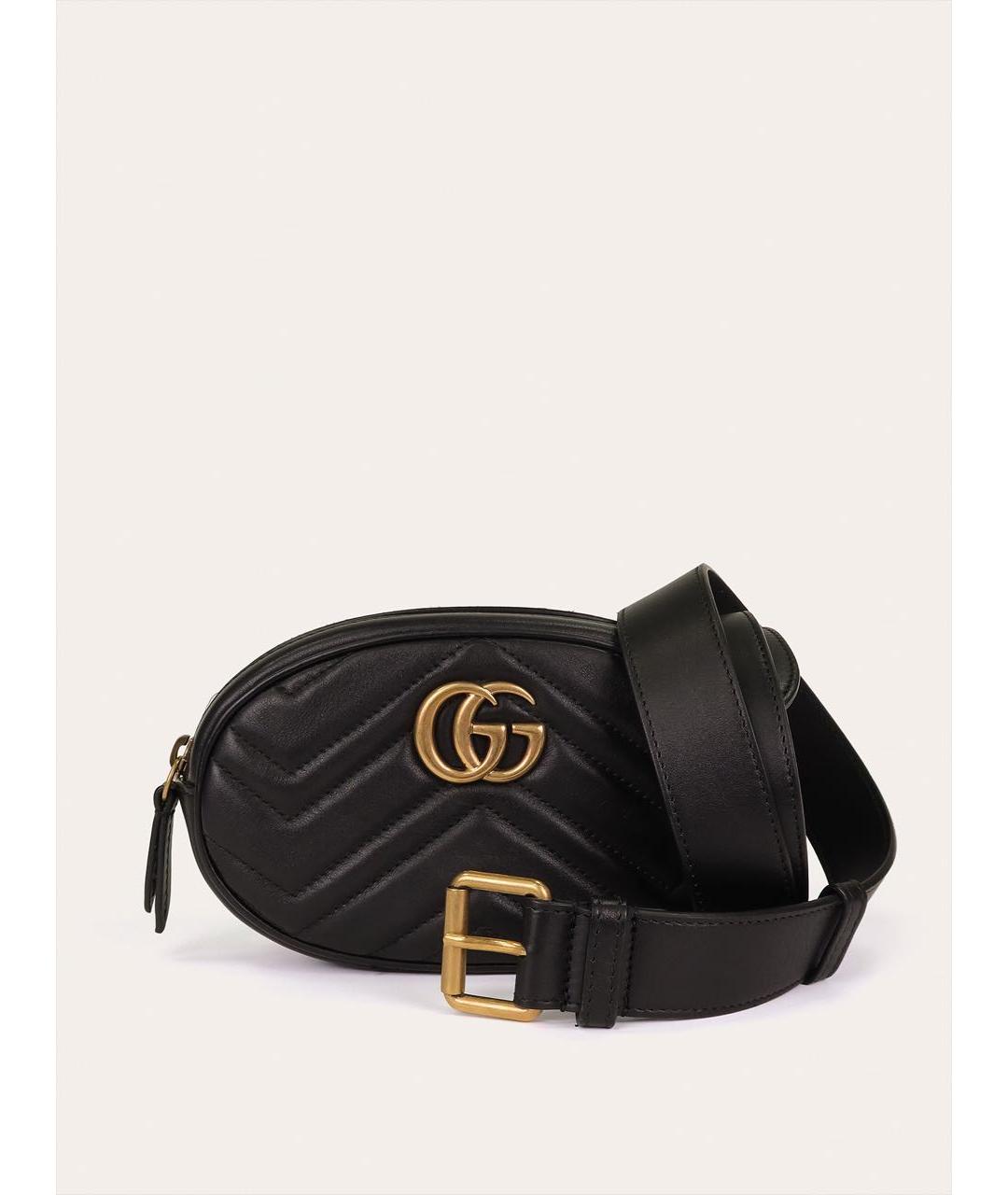 GUCCI Черная кожаная поясная сумка, фото 6