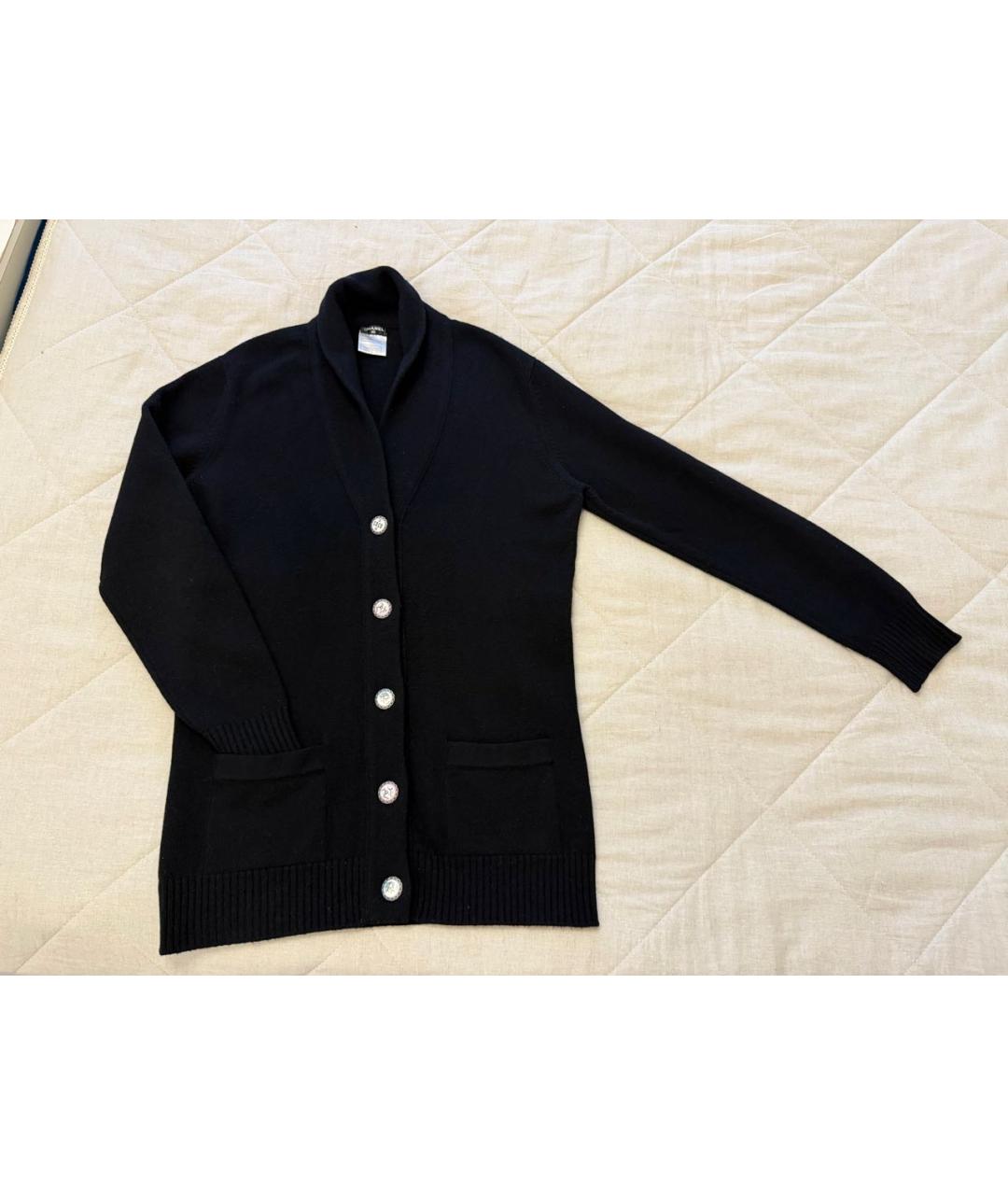 CHANEL Черный кашемировый кардиган, фото 3