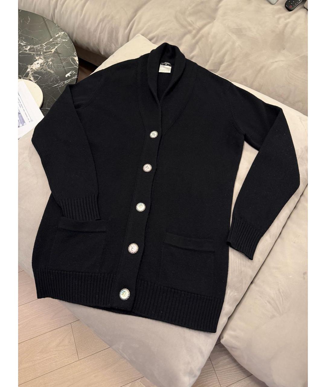 CHANEL Черный кашемировый кардиган, фото 4