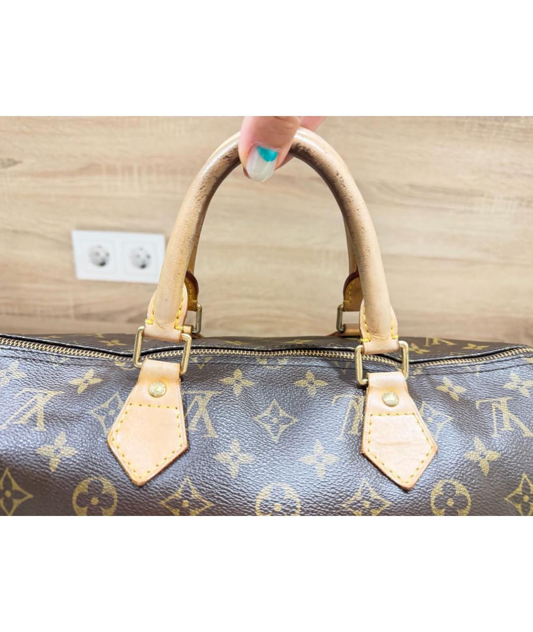 LOUIS VUITTON Коричневая сумка с короткими ручками, фото 7